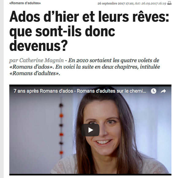 Romans d’adultes – Troubadour Films – Revue de presse, 20 minutes, 26 septembre 2017
